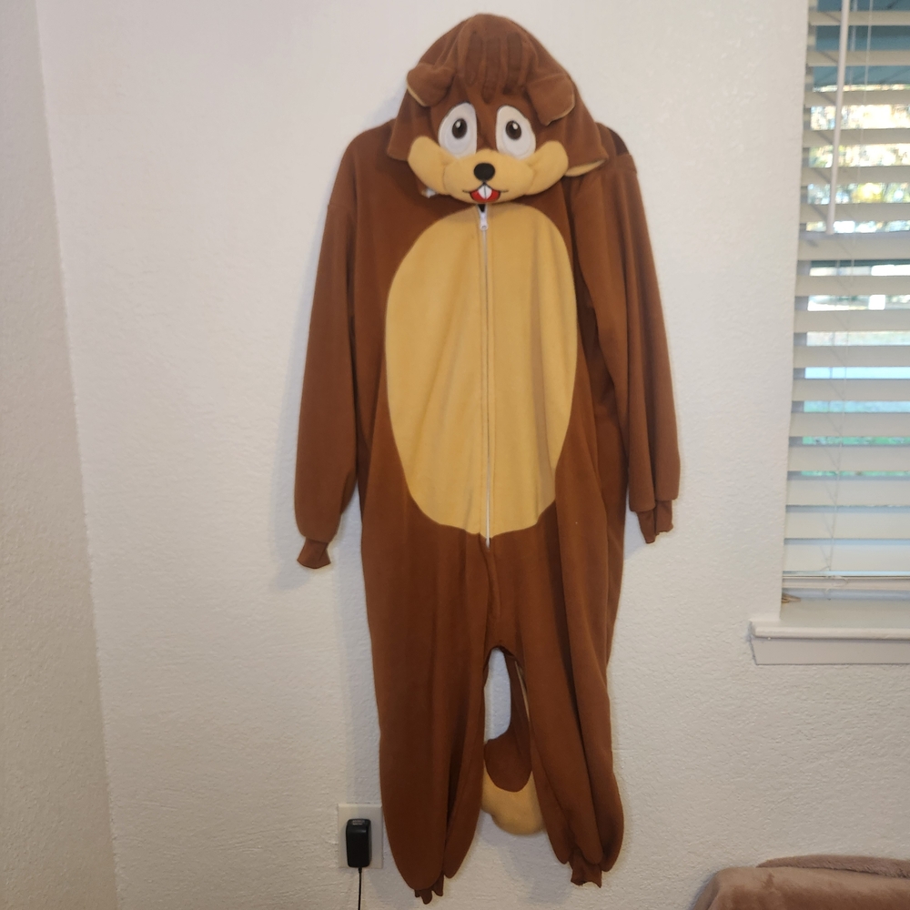 Brown squirrel Onesie Costume size S Adult Unisex Novelty Union Suit - Picture 3 of 14